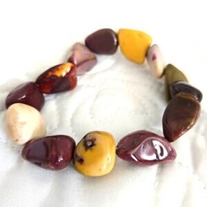 Tumbled Rock Stone Beaded Stacking Stretch Bracelet